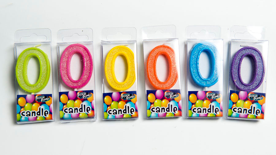 #0 Mini Number Candle - Assorted Colours (12pcs)
