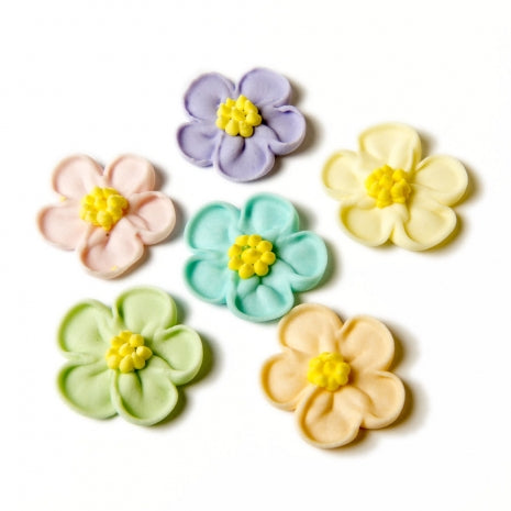 Drop Flower Pastel Large Assorted 128 per box - Sugar Dec