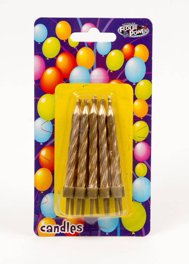 Small Spiral Candle - Gold (Single Packet)