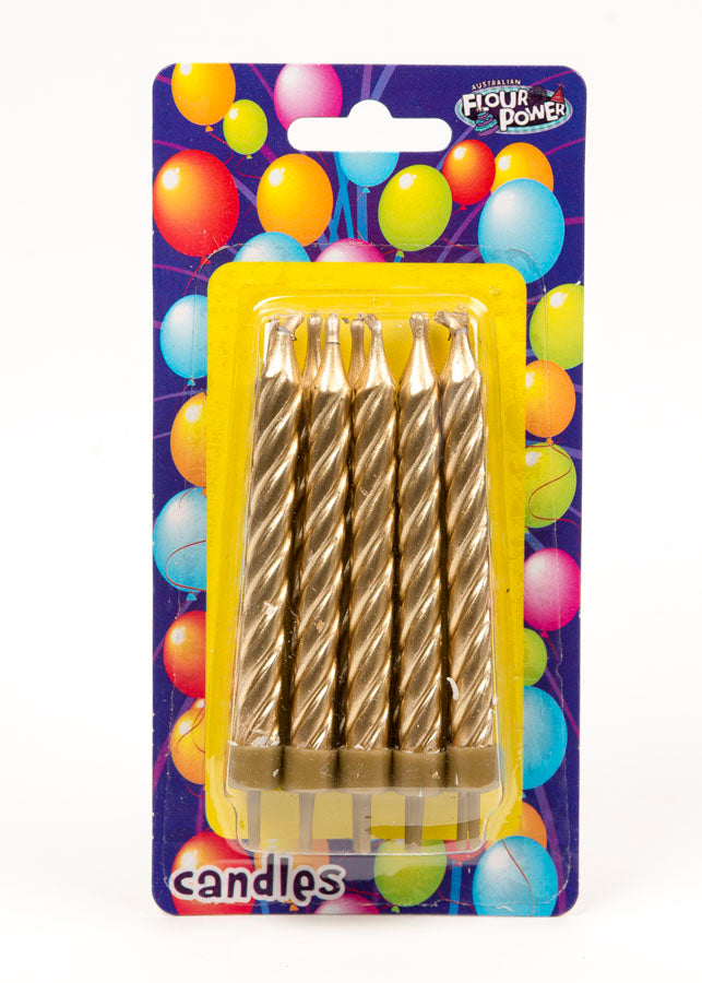 Large Spiral Candle - Gold (Single Packet)