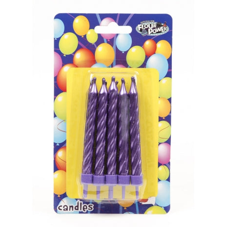 Large Spiral Candle - Metallic Purple (Single Packet)