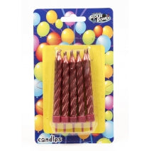 Large Spiral Candle - Metallic Red (Box of 12 Packets)