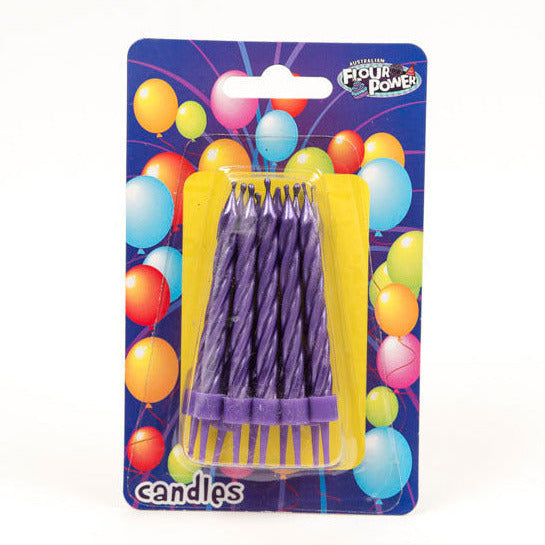 Small Spiral Candle - Metallic Purple (Box of 12 Packets)