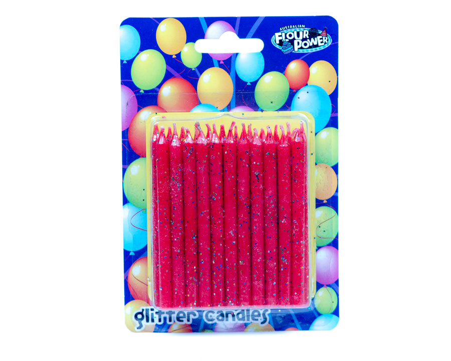 Glitter Candle - Red (Box of 12 Packets)