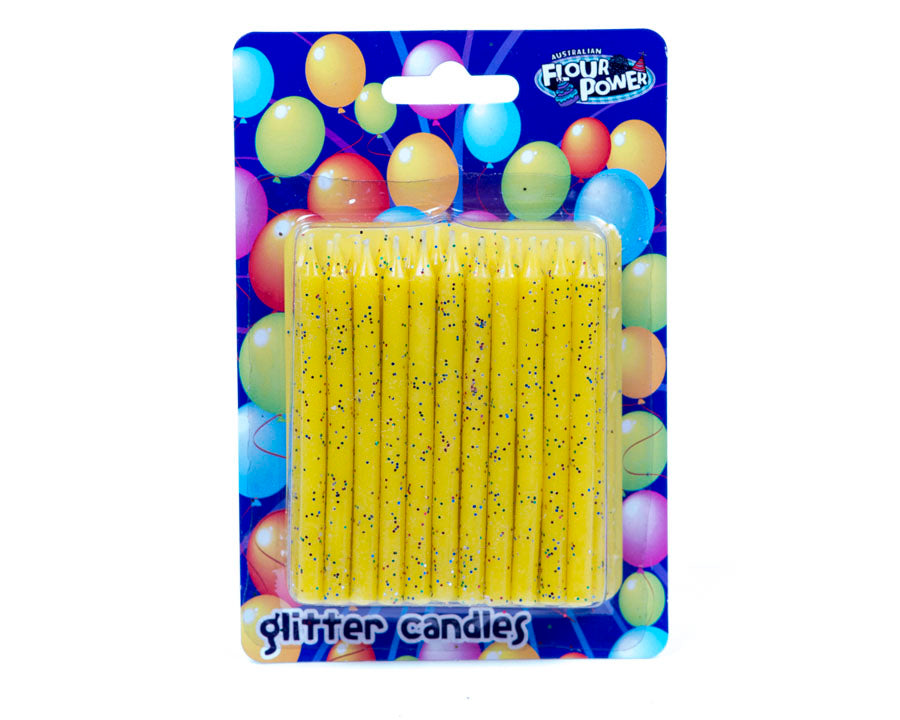 Glitter Candle - Yellow (Single Packet)