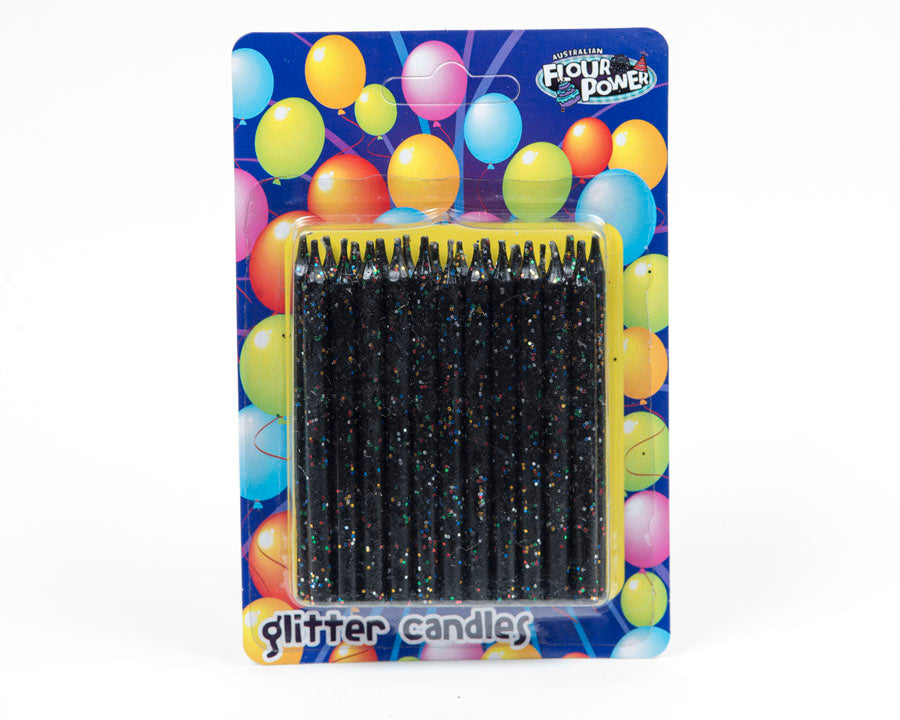 Glitter Candle - Black (Box of 12 Packets)