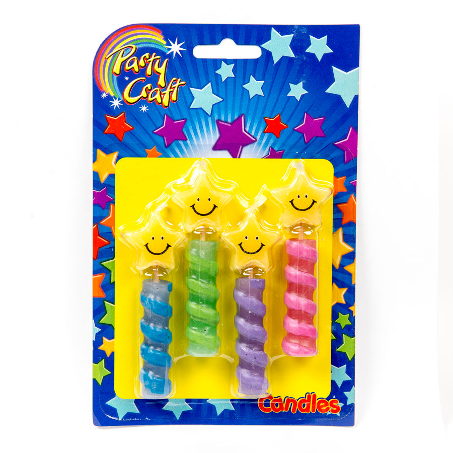 Swirl Pick Star Face Candle (Box of 12 Packets)