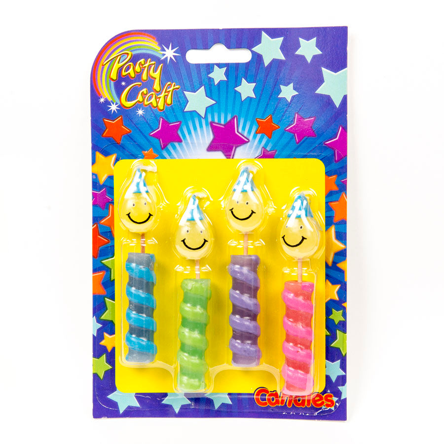 Swirl Pick Smiley Face Candle (Box of 12 Packets)