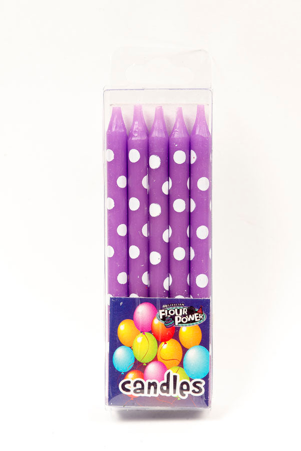 Polkadot Candle - Purple (Box of 12 Packets)