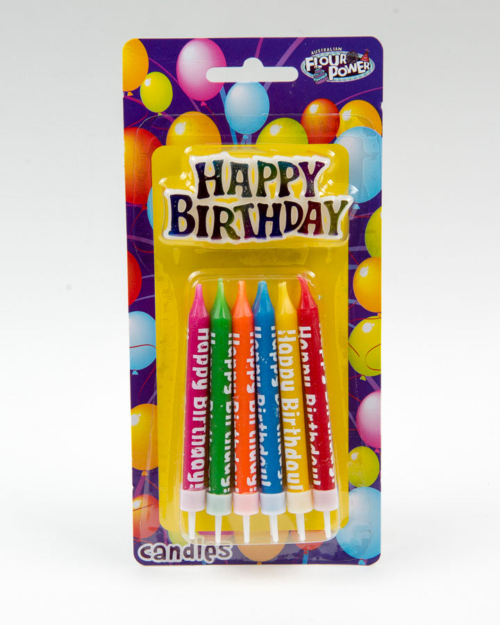 Printed Happy Birthday Candle with Sign (Box of 12 Packets)