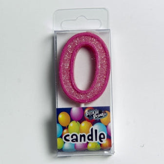 #0 Mini Number Candle - Pink (12pcs)