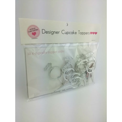 Cupcake Topper Ring Silver Mirror (Pk12)