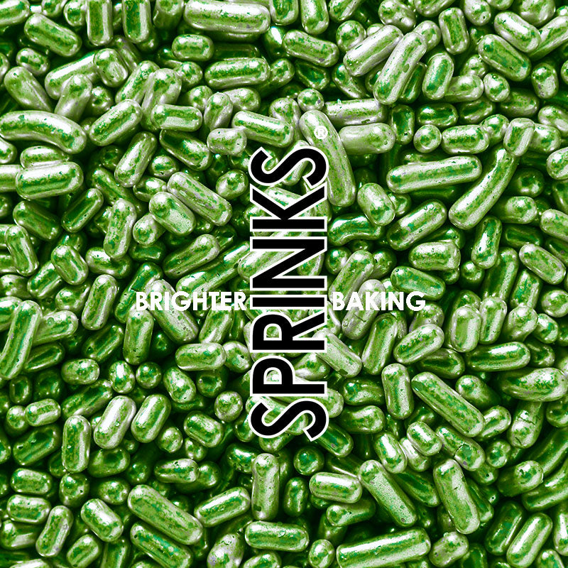 500g METALLIC GREEN Jimmies 1mm