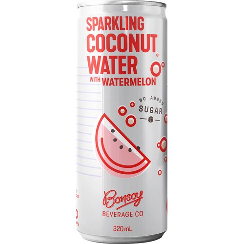 Bonsoy Sparkling Coconut Water (Watermelon) (24x320ml)