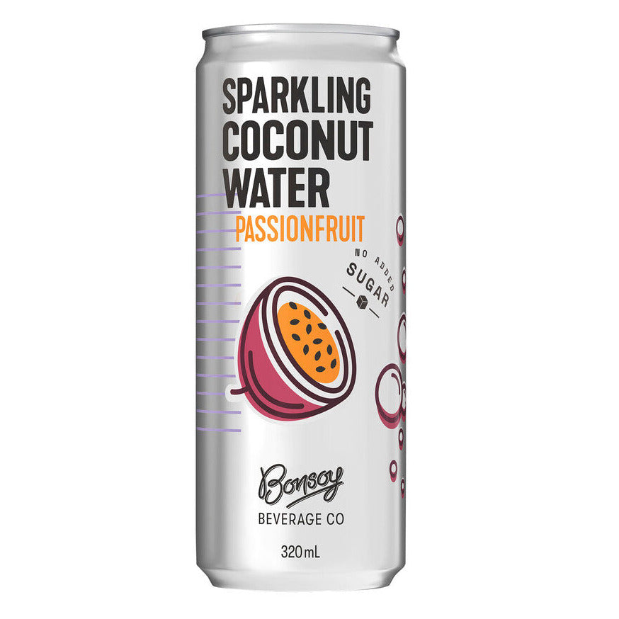 Bonsoy Sparkling Coconut Water (Passionfruit) (24x320ml)
