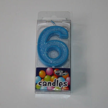 #6 Mini Number Candle - Blue (12pcs)