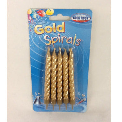 Spiral Candle - Cold Rock - Metallic Gold (Single Packet)