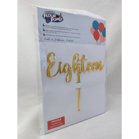 Eighteen Script Gold Mirror