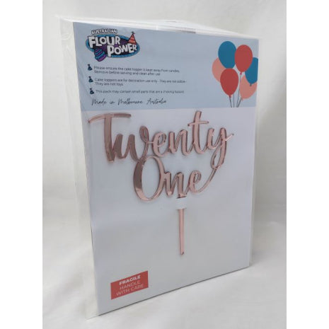 Twenty-One Script Rose Gold Mirror