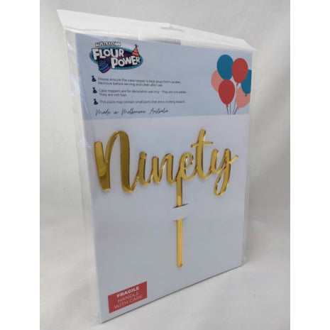 Ninety Script Gold Mirror