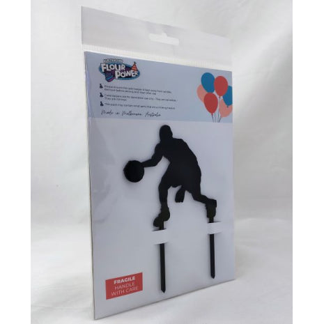 Cake Topper Basketball Mini Black Acrylic
