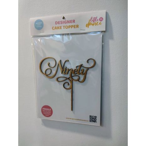 Number Ninety Script Wood Circle