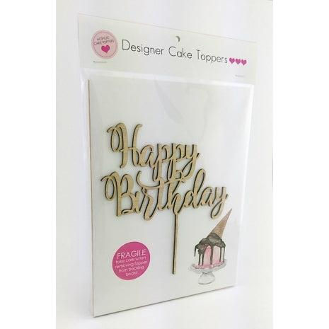 Happy Birthday Script Wood