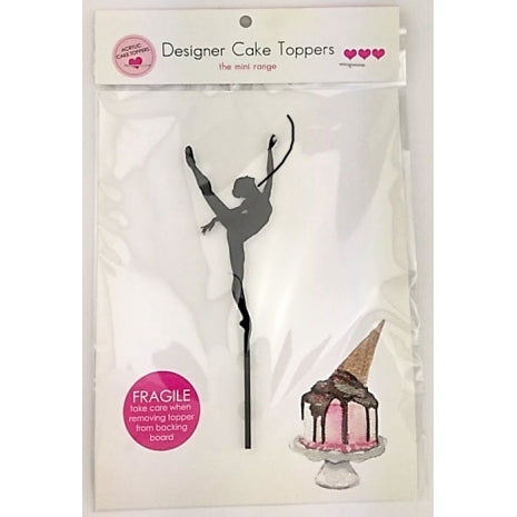 Cake Topper  Gymnast Mini Black Acrylic