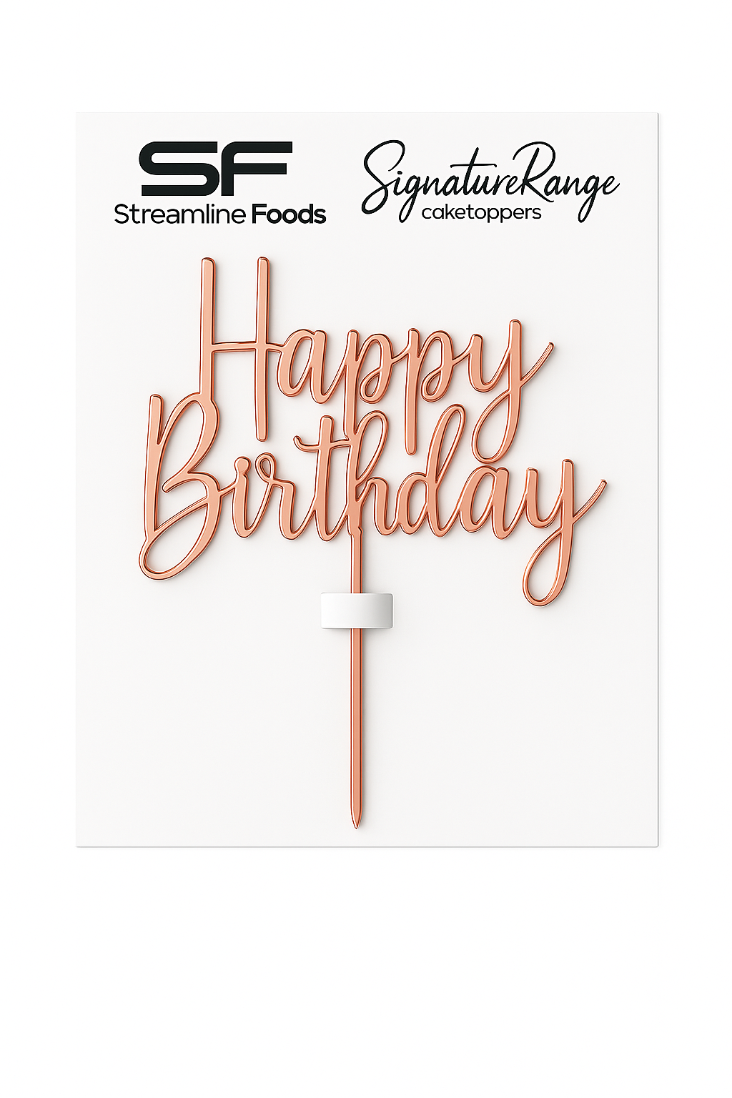Happy Birthday Script Rose Gold