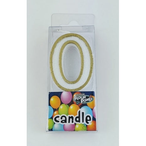 #0 Mini Number Candle- Gold (12pcs)