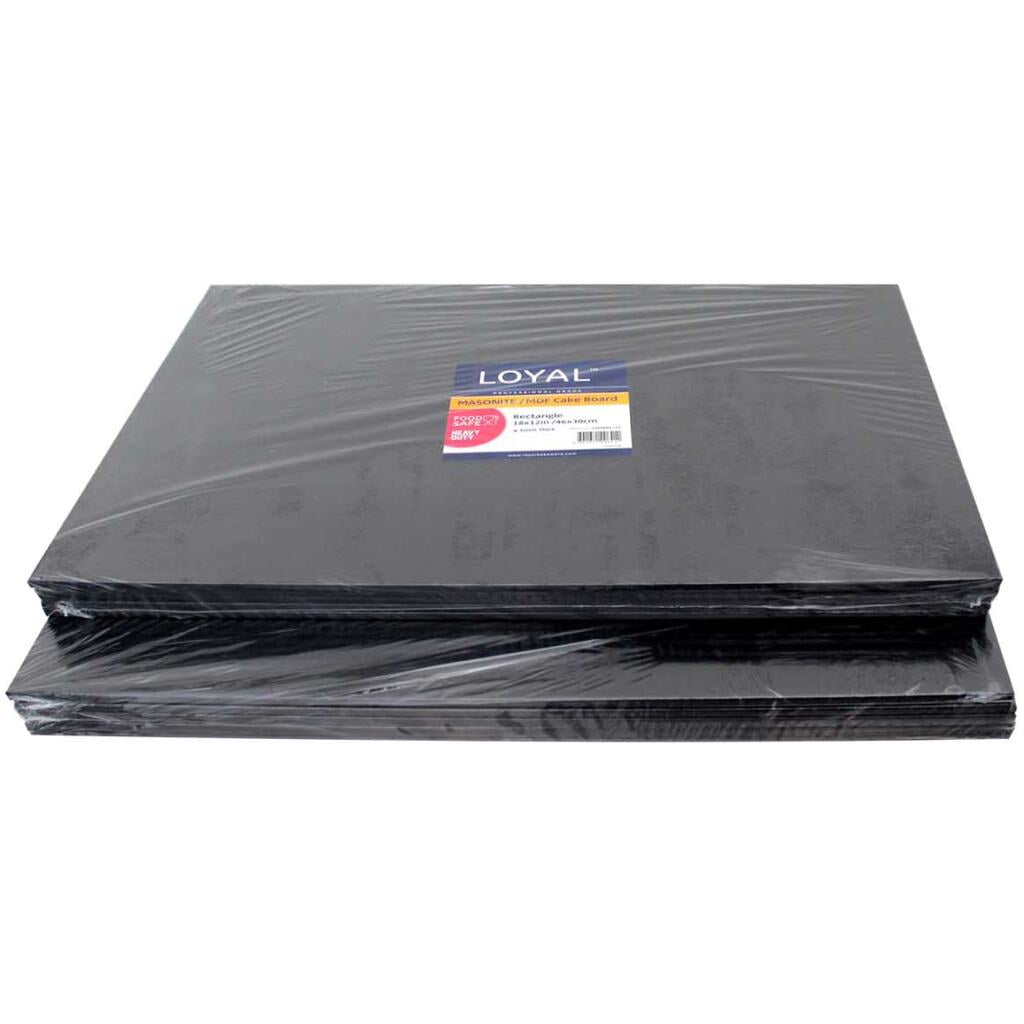 12"x18" Black Rectangular Masonite Board 5mm (Single)