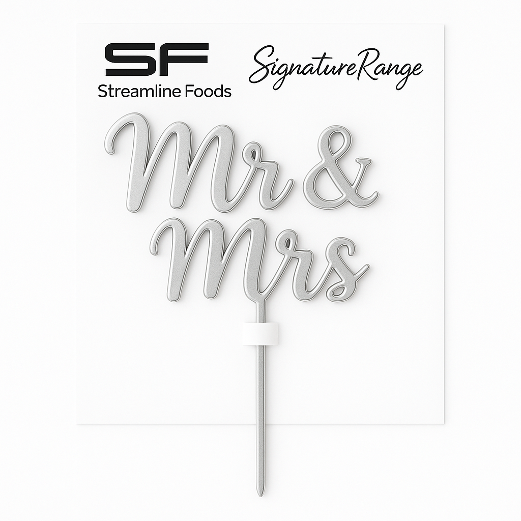 Mr & Mrs Script Silver