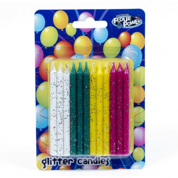 Glitter Candle - Multi (Box of 12 Packets)