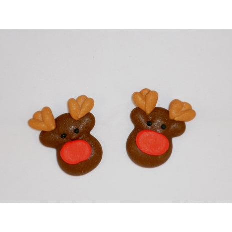 Red Nose Deer Head 96pc - Sugar Dec