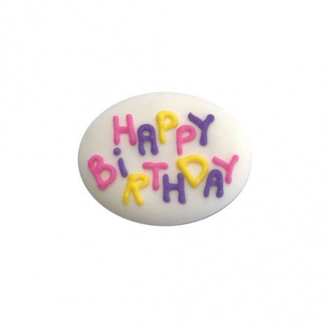 Happy Birthday Icing Plaque - Assorted (72 pieces)