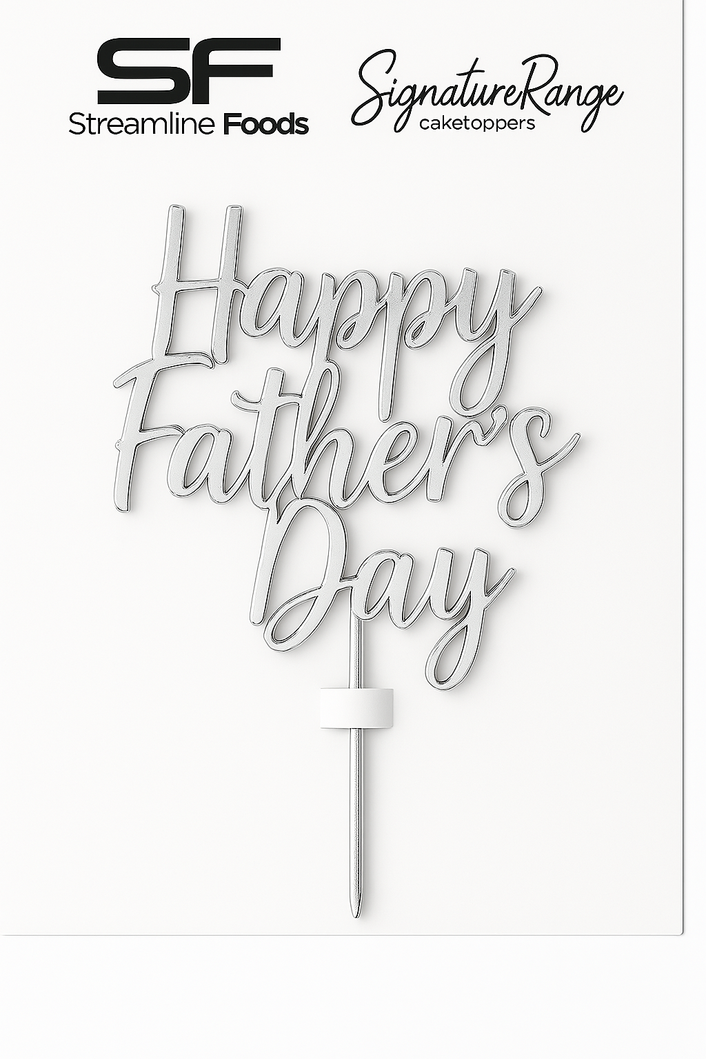 Happy Fathers Day Script Silver (Small)