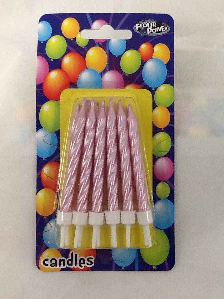 Small Spiral Candle - Pearl Pink (Box of 12 Packets)