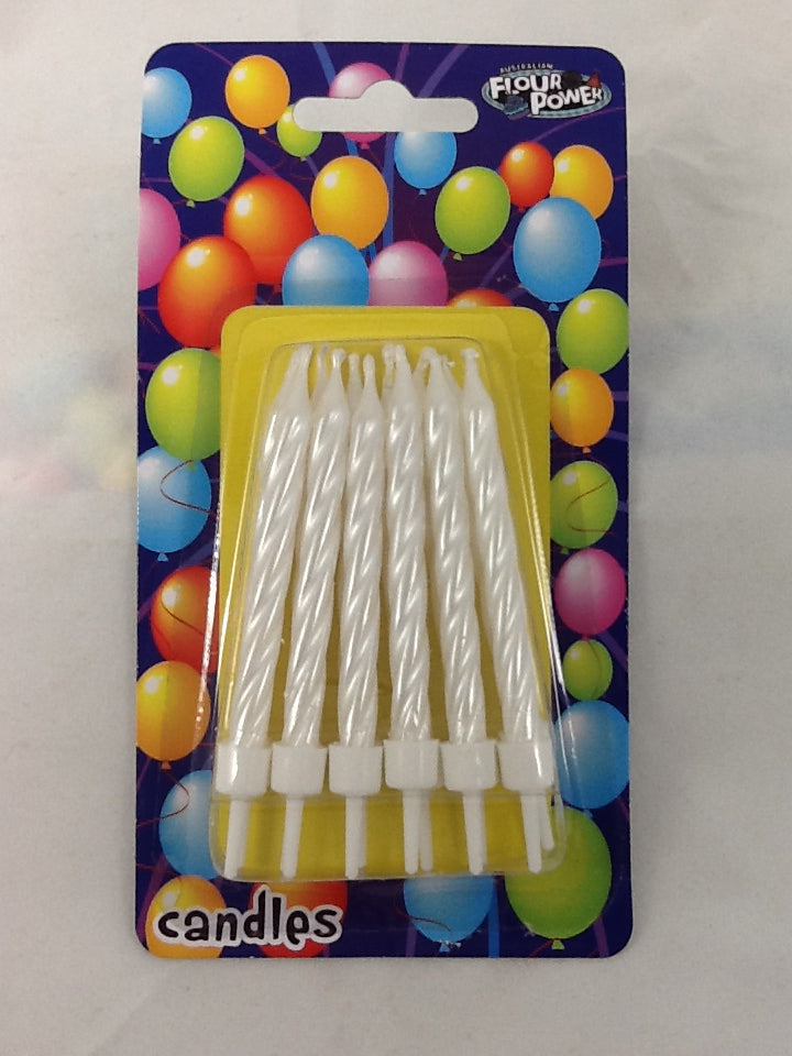 Small Spiral Candle - Pearl White (Box of 12 Packets)