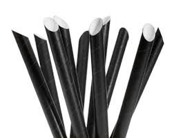 Paper Straws (10mm/Black/Jumbo) (25x100)