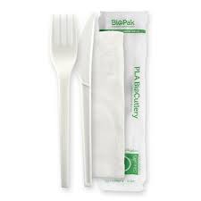 Fork, Knife, Spoon & Napkin Set (BioPak) (100-Sleeve) (4)