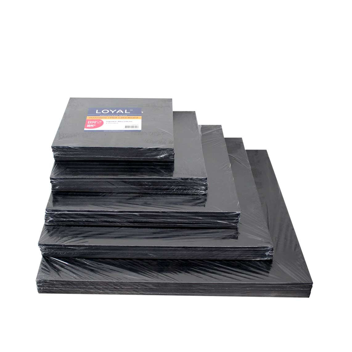 13" Black Square Masonite Board 5mm (Single)