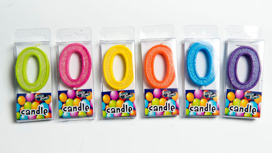 #0 Mini Number Candle - Assorted Colours (12pcs)