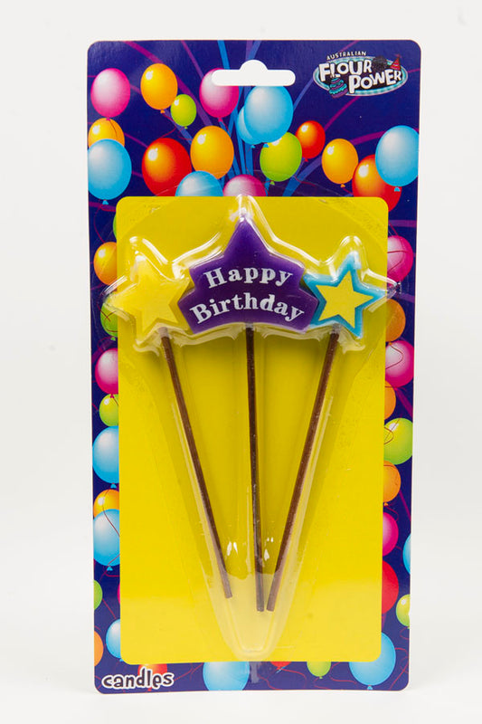 Happy Birthday Star Pick Candle (Single Packet)