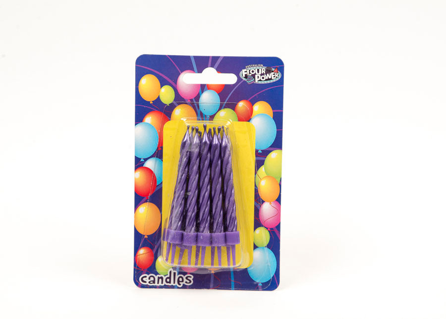 Small Spiral Candle - Metallic Purple (Single Packet)
