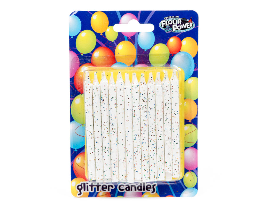Glitter Candle - White (Box of 12 Packets)