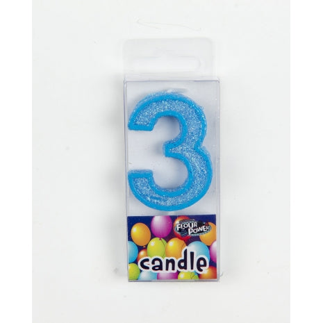 #3 Mini Number Candle - Blue (12pcs)