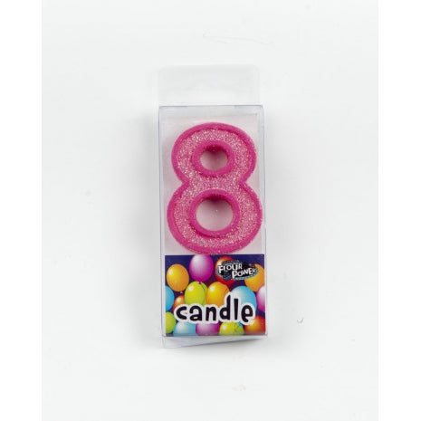 #8 Mini Number Candle - Pink (12pcs)