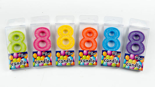 #8 Mini Number Candle - Assorted Colours (12pcs)