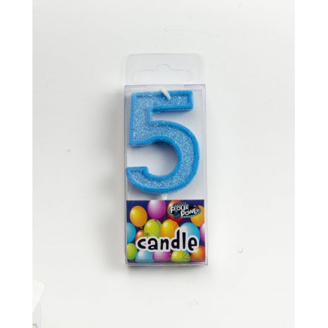 #5 Mini Number Candle - Blue (12pcs)