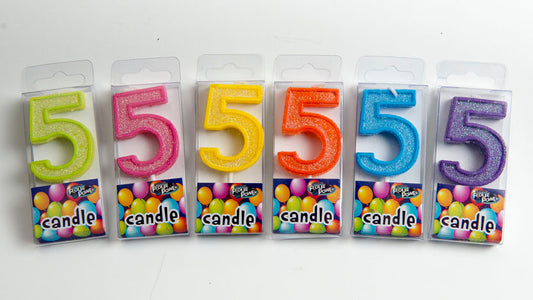 #5 Mini Number Candle - Assorted Colours (12pcs)